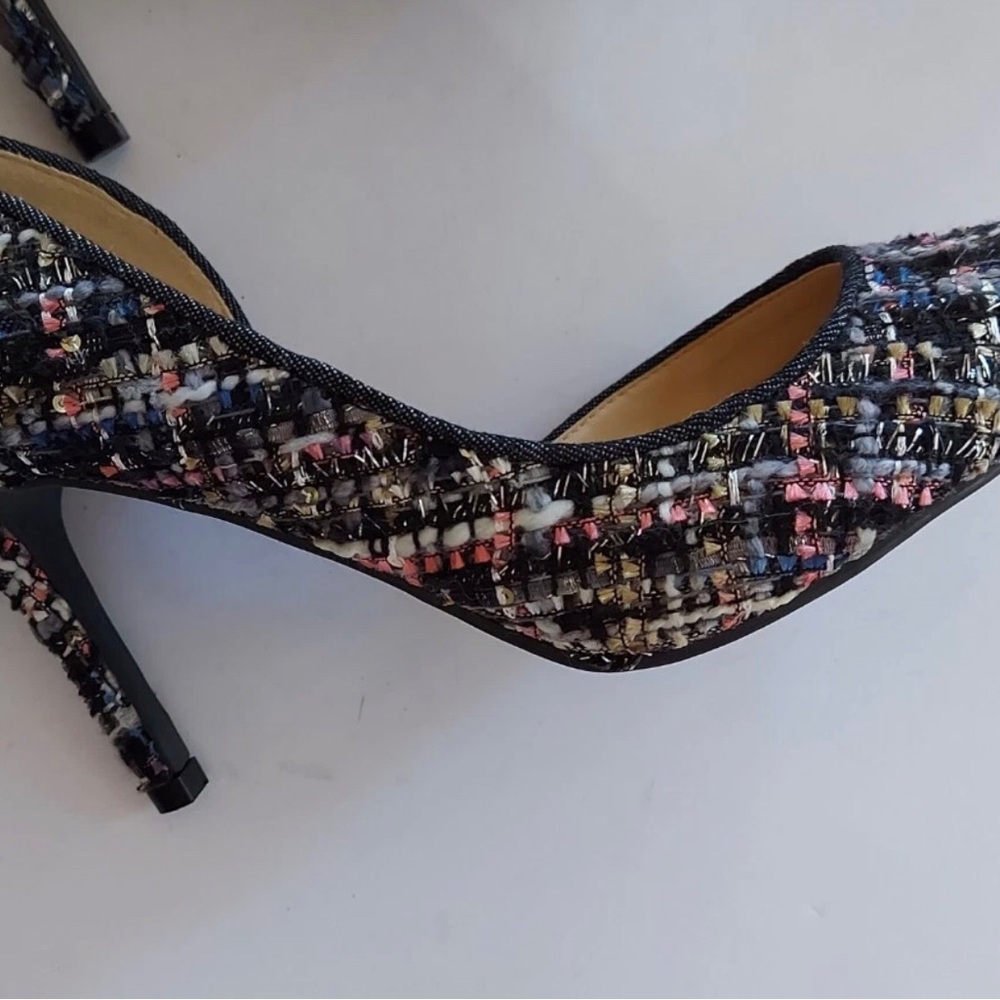 Jessica Simpson Black Multi Tweed D'Orsay Pointed Toe Pumps - Picture 13 of 13